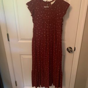 Universal Threads Rust Floral Maxi Dress